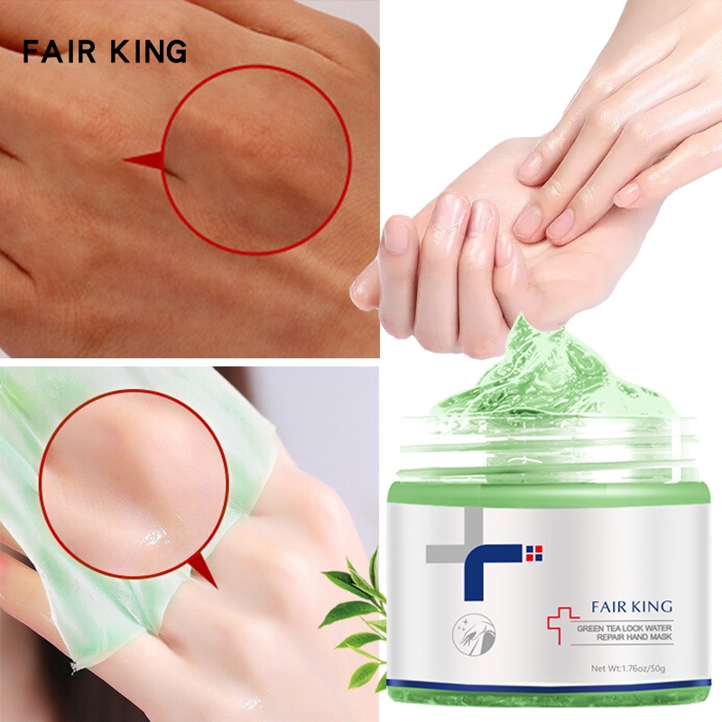 Mặt nạ FAIR KING trà xanh cấp nước dưỡng ẩm cho tay giúp làm trắng da/ tẩy tế bào chết chống lão hóa