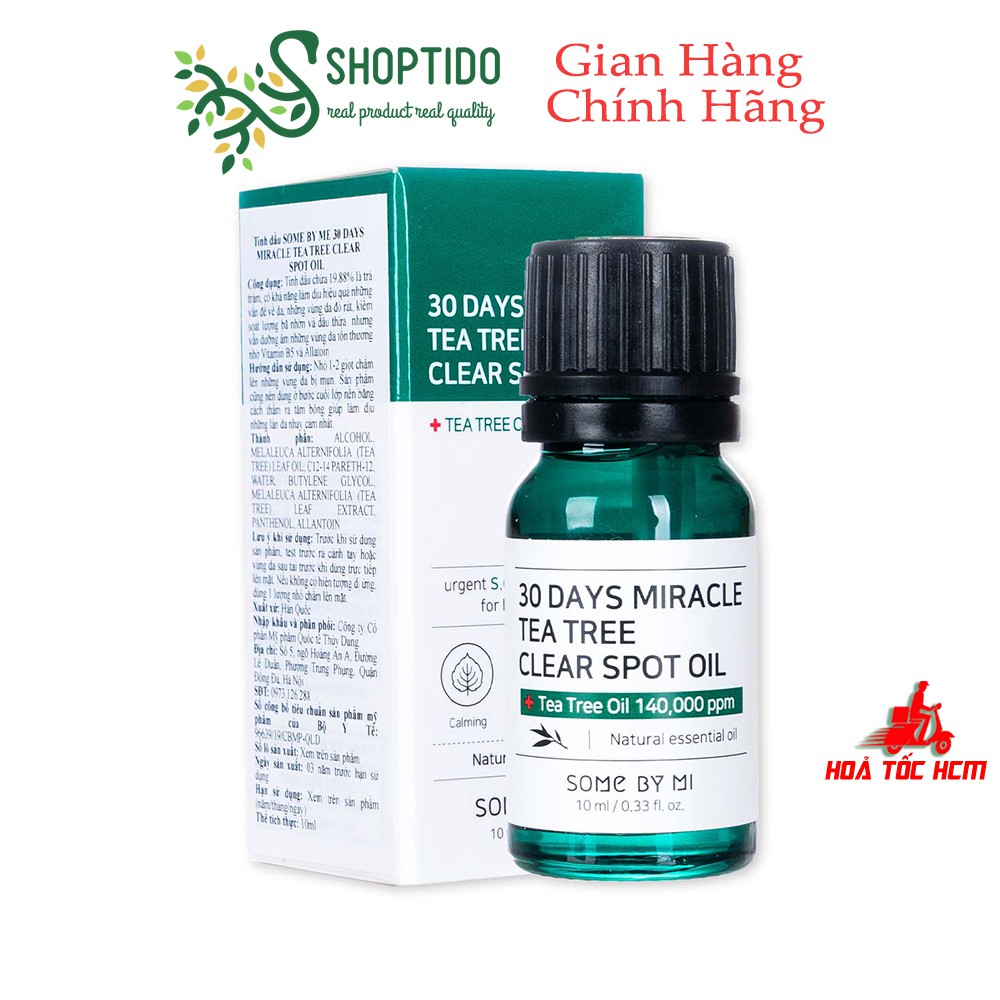 Tinh dầu hỗ trợ giảm mụn chiết xuất tràm trà Some By Mi 30 days miracle tea tree clear spot oil 10ml NPP Shoptido