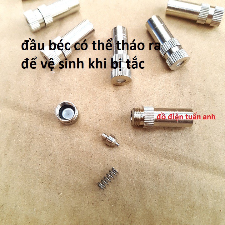 đầu béc phun sương inox số 1-2-3-5-6-8 số lượng 10 CÁI có VIDEO test hàng