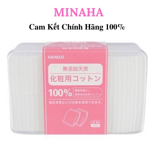 Bông Tẩy Trang MINISO Nhật Bản 1000 miếng, Bông Tẩy Trang Dạng Mỏng Tẩy sạch Da Mặt đắp Toner