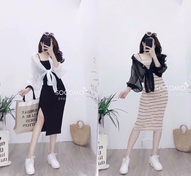 Sơ mi von mỏng buộc vạt, Áo sơ mi kiểu dài tay dáng rộng CS071 - NhiNhi Shop | BigBuy360 - bigbuy360.vn