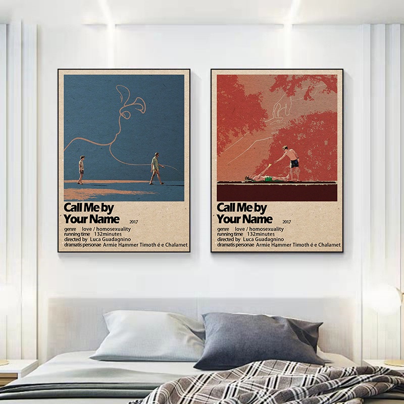 Poster Phim call me by your name Phong Cách retro Nghệ Thuật Trang Trí Phòng Khách / Quán bar