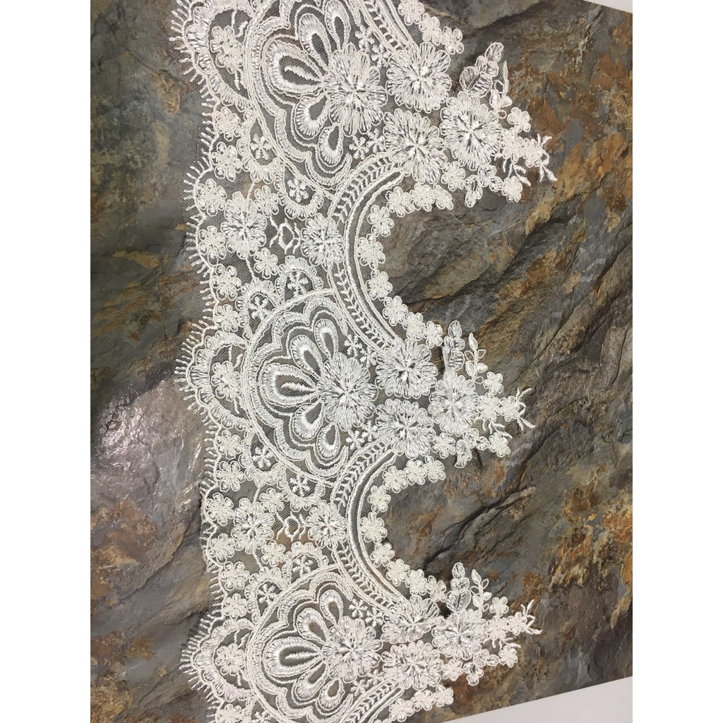 Ren chân cao cấp RC16527 bản 22cm dùng may váy đầm thời trang, váy cưới, làm đồ decor trang trí, đồ lót, váy ngủ...