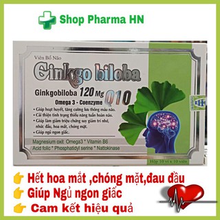 Viên uống bổ não Ginkgo biloba 120mg hộp 100 viên 🌸Hết đau nửa đầu,ngủ ngon giấc🌸