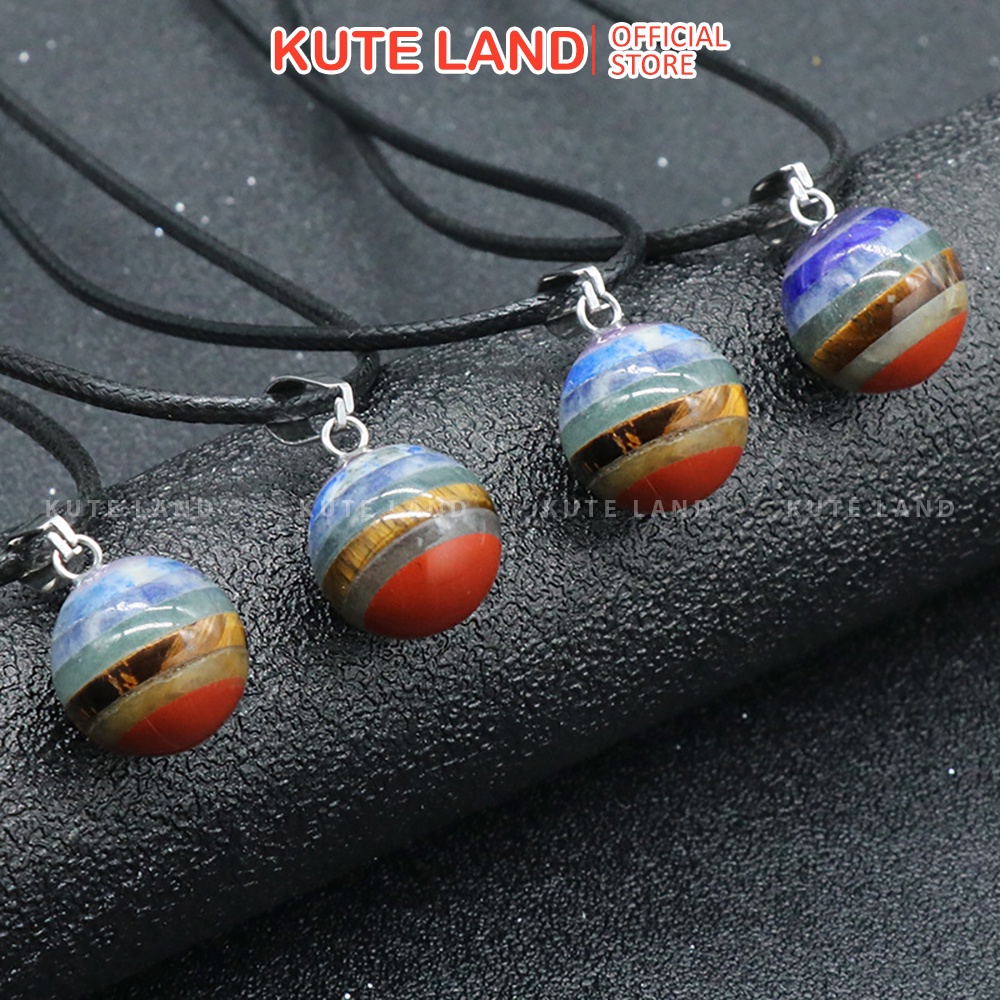 Dây Chuyền Đá Tròn 14 mm Phong Thủy 7 Chakra DA69