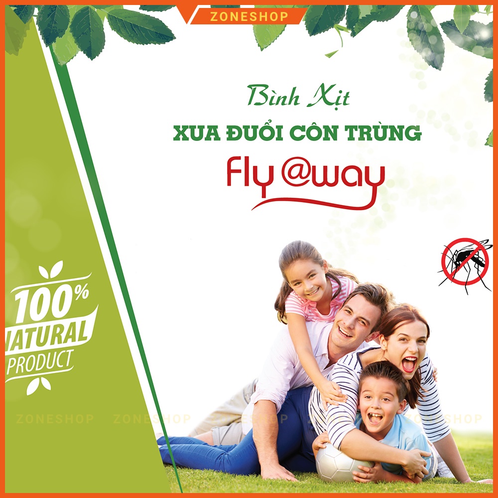 Bình Xịt Đuổi Muỗi Flyaway Bảo Linh 60ml - Thảo dược hoàn toàn, an toàn, hiệu quả, xịt đuổi côn trùng [ZONESHOP]