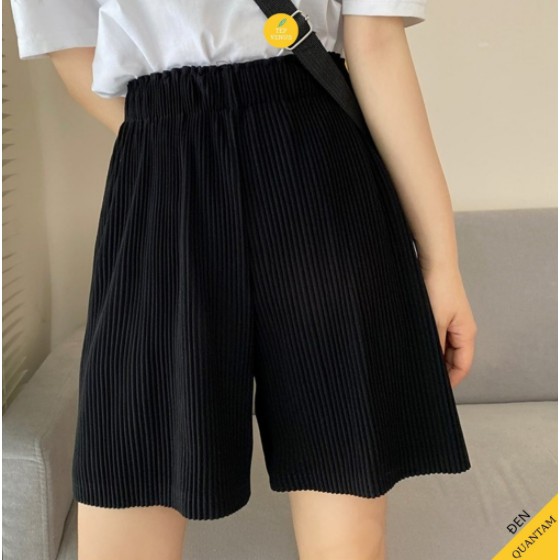 [MẪU MỚI-HOT TREND] Quần Đùi Ngố CULLOTES Tăm Xếp Ly Ống Rộng Cạp Cao Chun Co Dãn 4 Chiều - MAY Fashion