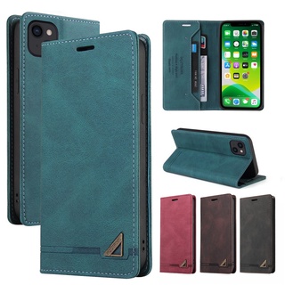 Bao da nắp lật kèm ngăn đựng thẻ màu xanh dương thích hợp cho iPhone 13 12 Mini 11 Pro Max X Xs Xr