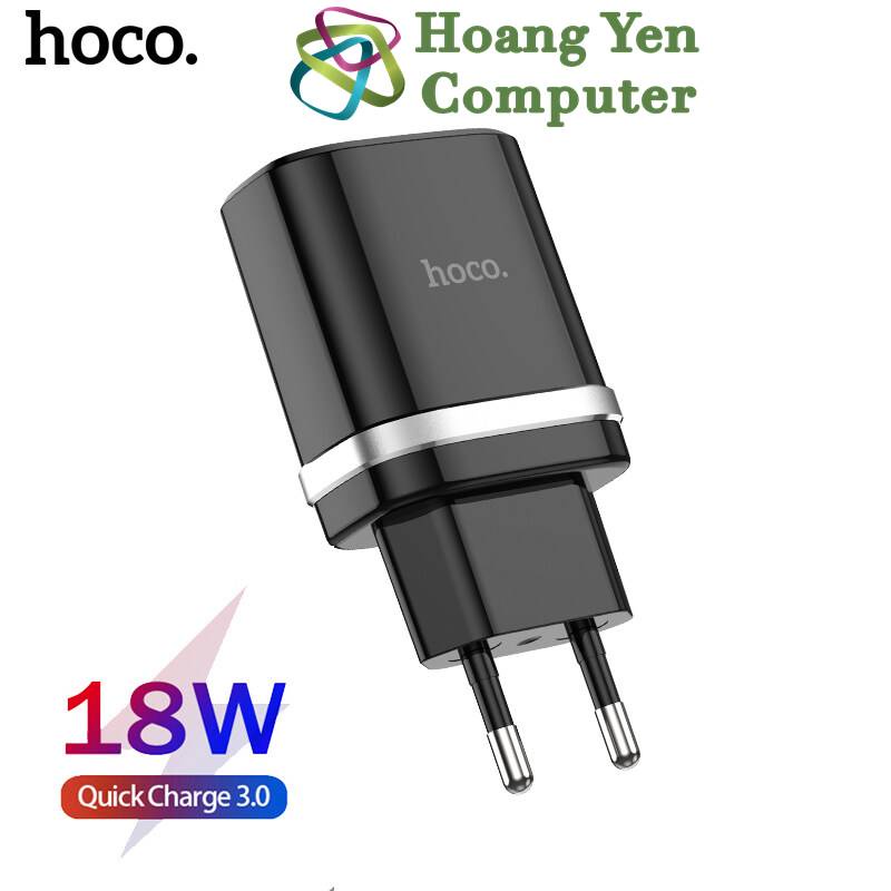Cốc Sạc Nhanh Quick Charge 3.0 Hoco C12Q  - BH 6 Tháng | Cốc Sạc 18W - Hoàng Yến Computer