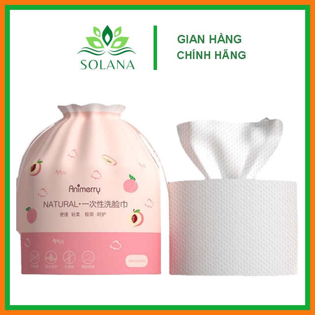 Khăn Mặt Khô Đa Năng dùng 1 lần Animerry lau mặt lau khô, lau ướt SOLANA