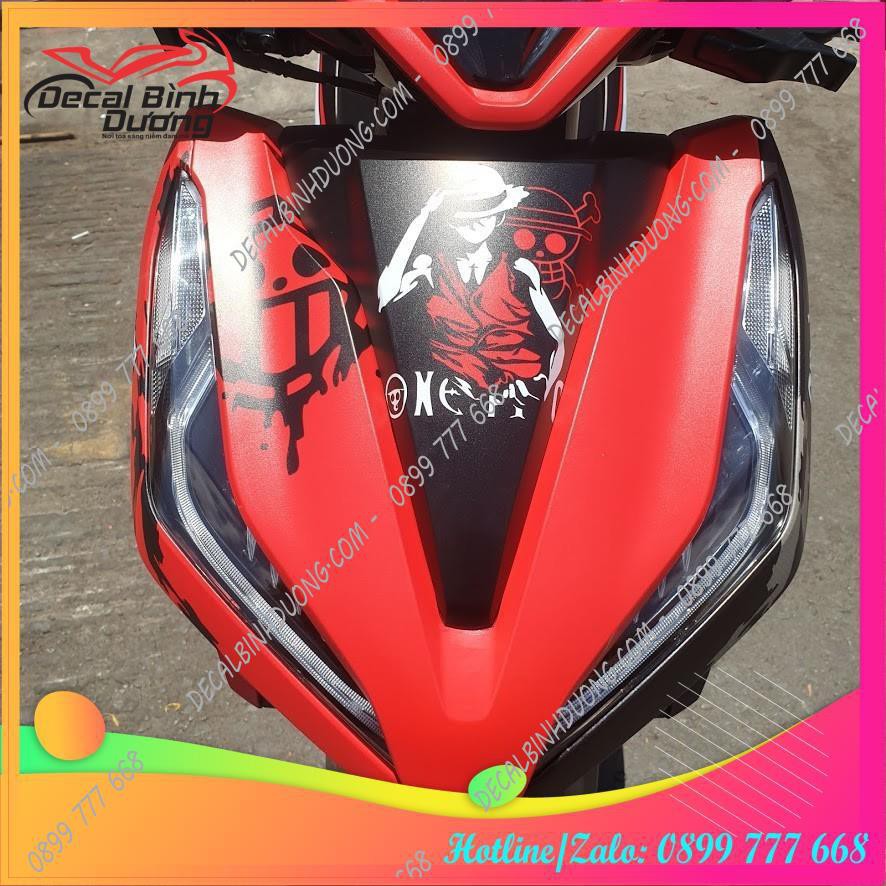 [HÌNH THẬT TỰ CHỤP] Tem Xe Click - Vario 125-150 Mẫu One Piece Đỏ Đen - Decal Nhám