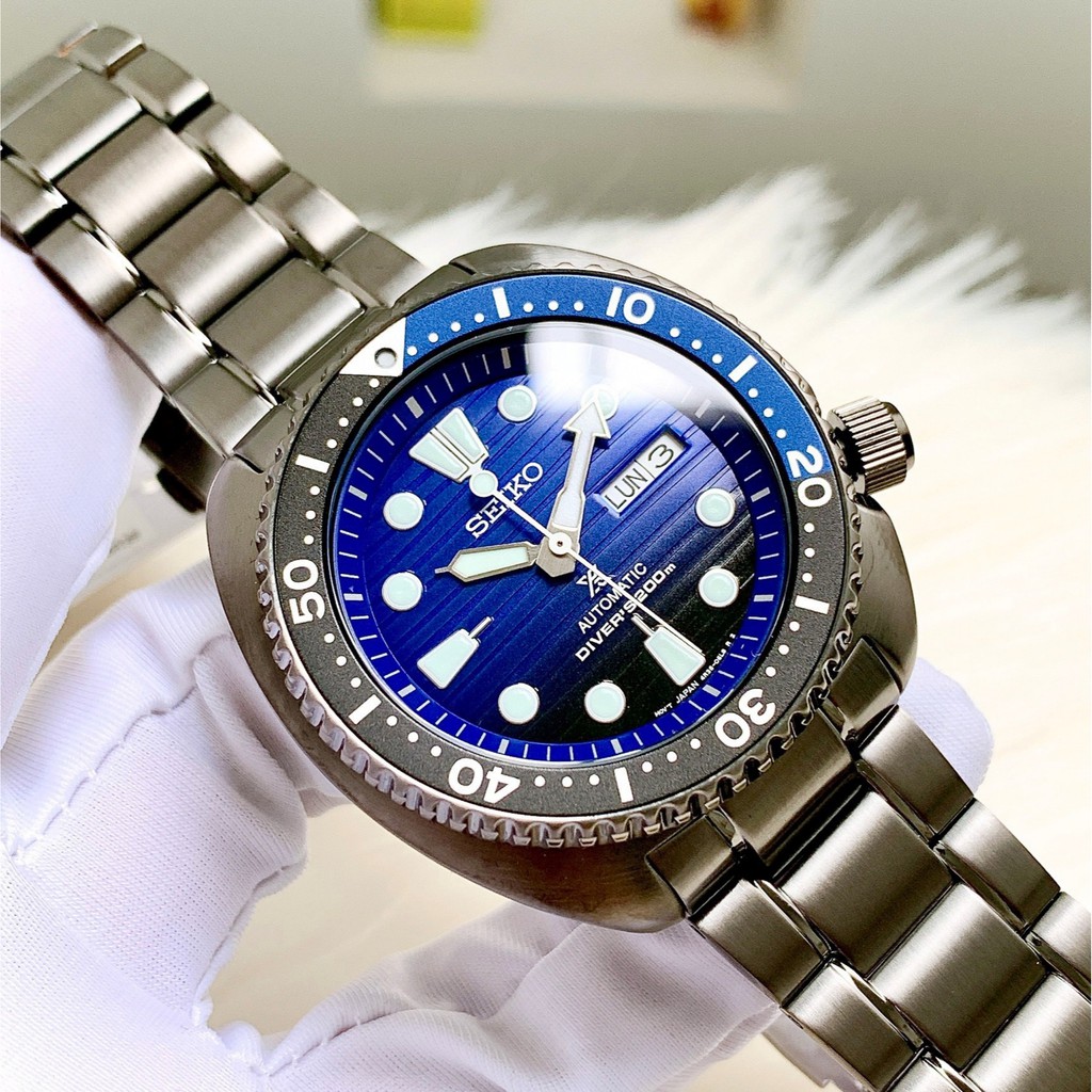 Đồng hồ Nam Seiko Diver'S 200m SRPD11 Mặt xanh,Lịch thứ ngày,Vòng Bezel-Máy cơ tự động Automatic-Dây kim loại-Size 45mm