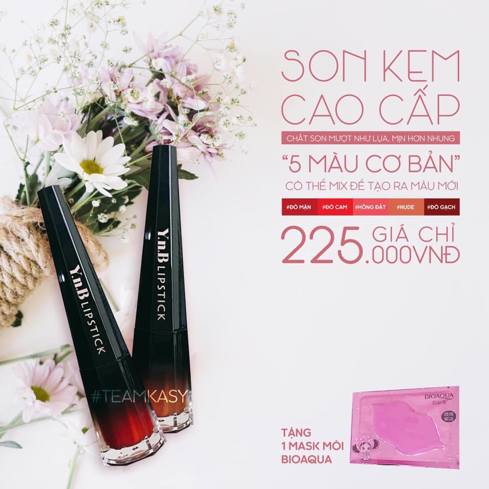 Son kem lì YNB chất son mềm mịn, không khô môi, lâu trôi-Mymy cosmetic