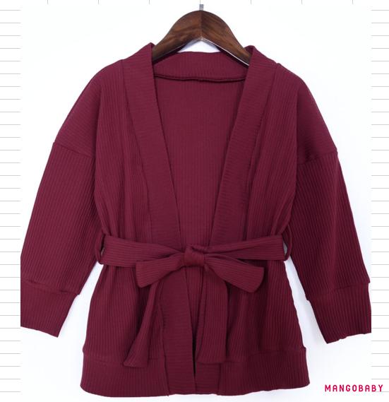 Áo Khoác Cardigan Tay Dài Trễ Vai Thời Trang Cho Bé Gái