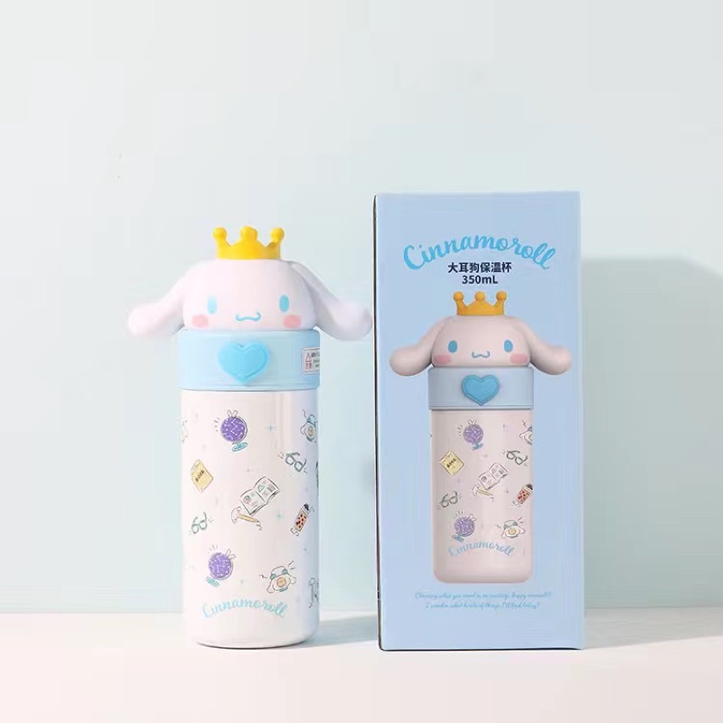 Bình giữ nhiệt Kuromi , Pompompurin , Cinnamoroll , My melody thiết kế búp bê 3D dễ thương dung tích 350ml