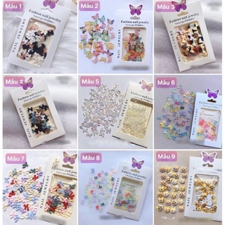 Set charm nơ trang trí đính móng, Charm nơ gắn móng nail