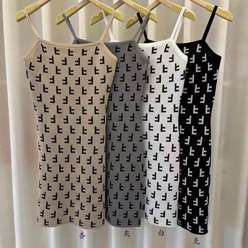 Đầm Hai Dây Ôm Dáng In Chữ Thời Trang Quyến Rũ Cho Nữ