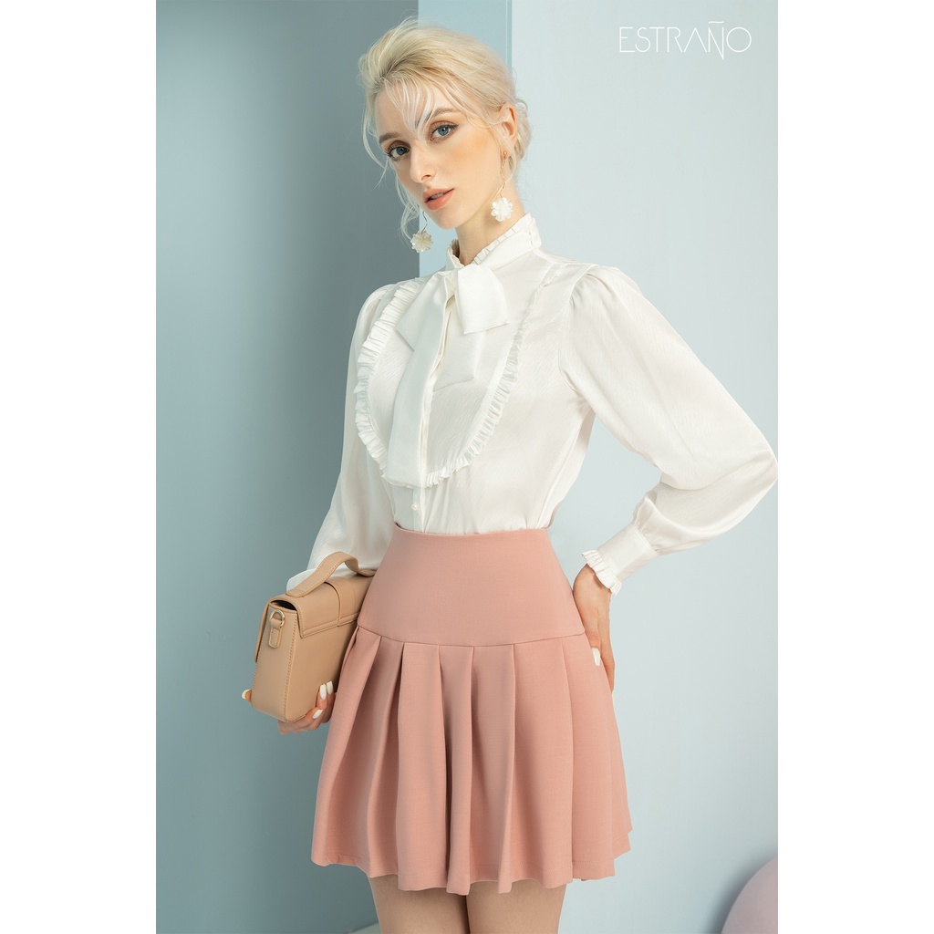 Áo sơ mi cổ nơ, chân váy xòe trẻ trung, thanh lịch : Fiona Blouse và Emma skirt by Estrano