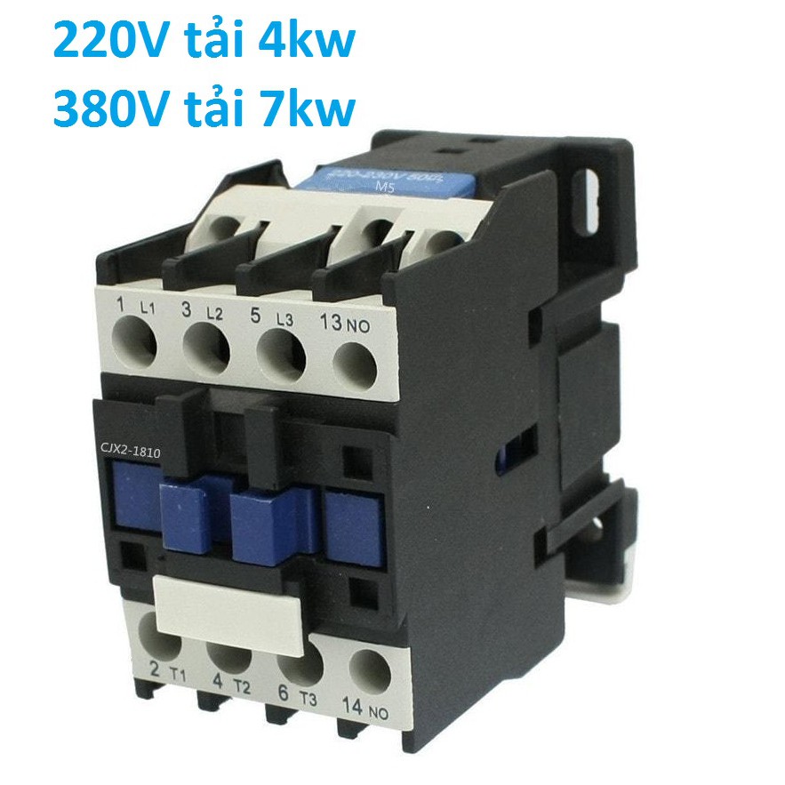 Khởi động từ/Contactor CJX2-1810 công suất lớn 18A/220V cuộn hút 220v