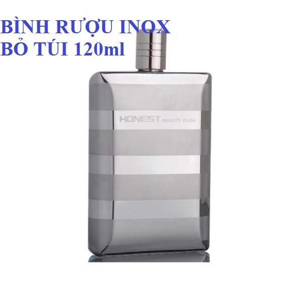 [SIÊU DÀY] Bình rượu inox 4oz (120ml) dòng Honest cao cấp, mini bỏ túi, phiên bản siêu dày