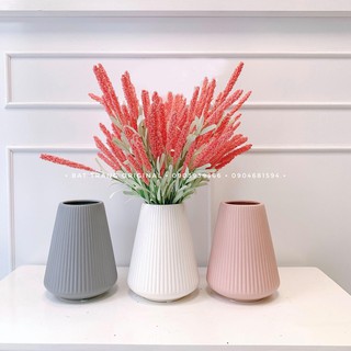 Bình Hoa Kẻ Dọc decor - 6 Màu Pastel - Gốm Sứ Bát Tràng