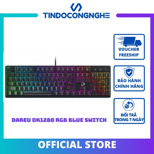 Bàn phím cơ Gaming DAREU DK1280 104KEY (RGB, Blue/ Brown/ Red D switch) - Bán Phím Máy Tính - Chống Rung Khi Gõ Phím