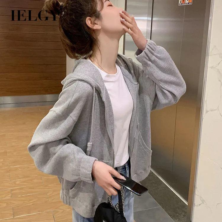 Áo khoác hoodie IELGY phong cách thể thao thời trang hàn quốc cho nữ