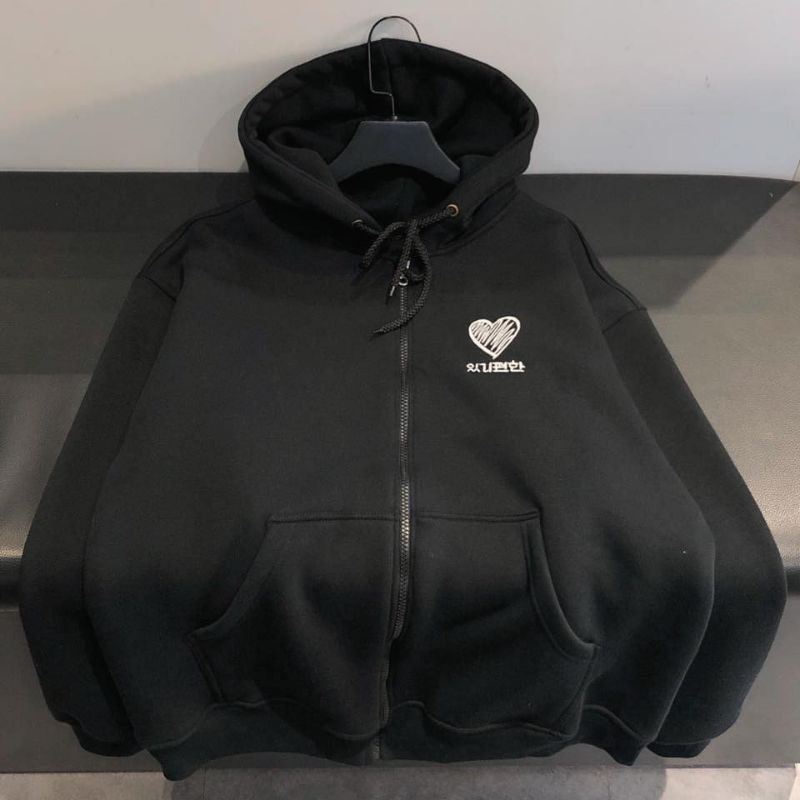 (FREESHIP) ❤ Áo khoác hoodie nỉ dây kéo form rộng HEART (ẢNH THẬT) đủ Size M,L,XL | BigBuy360 - bigbuy360.vn