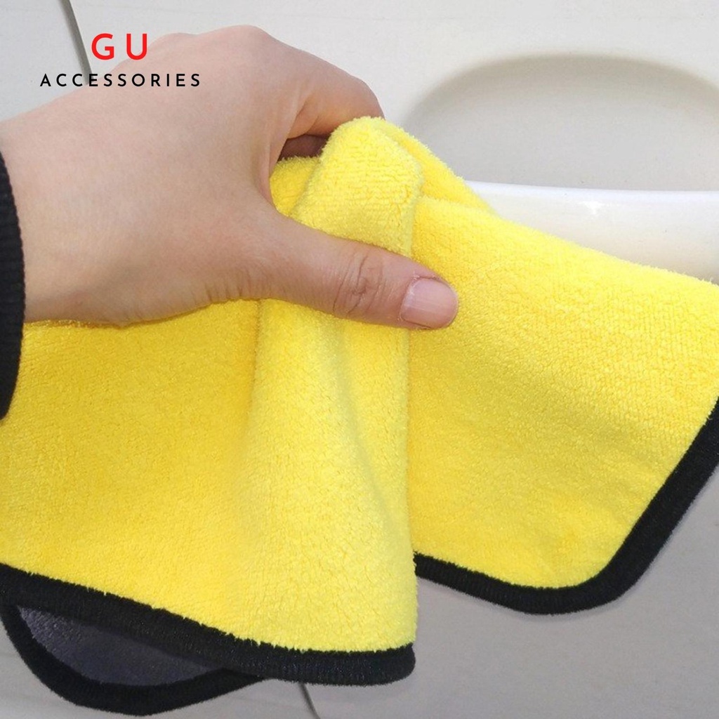 Khăn lau xe ô tô lau bếp lau kính lau đa năng 2 lớp cao cấp siêu thấm hút siêu sạch size vừa 30cm*30cm GU