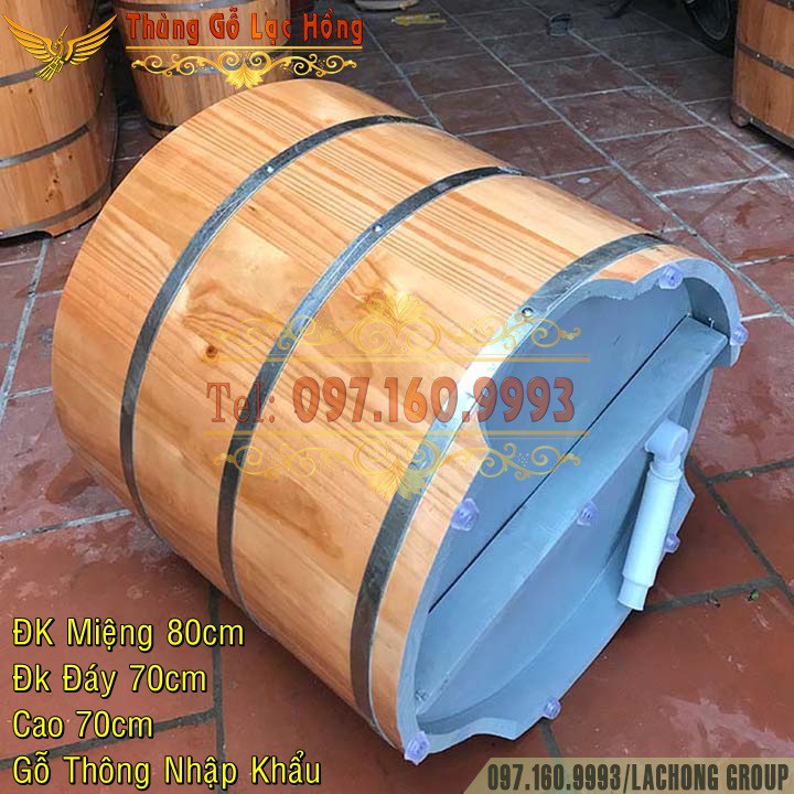 Bồn Tắm Tròn Gỗ Thông Nhập Khẩu | BigBuy360 - bigbuy360.vn