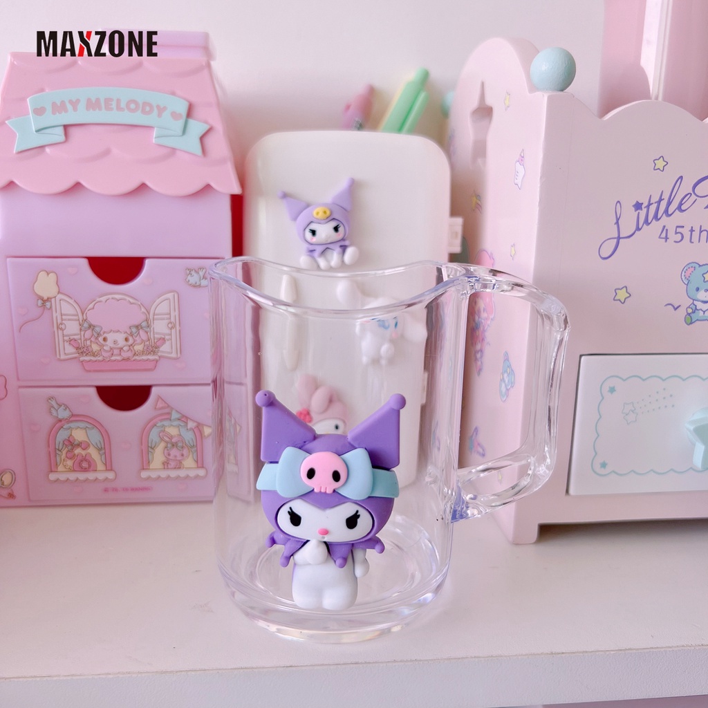 Cốc Súc Miệng Trong Suốt In Hình Kuromi Cinnamoroll My Melody Dễ Thương Cho Cặp Đôi