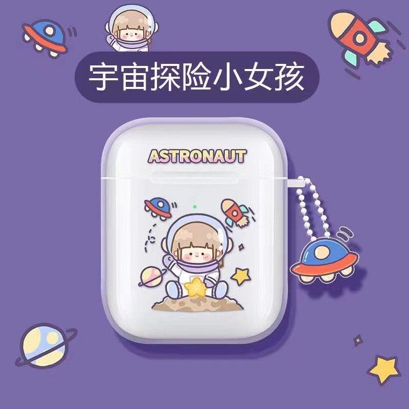 Case airpods 1/2/PRO IN12  Astronaut in hình dễ thương