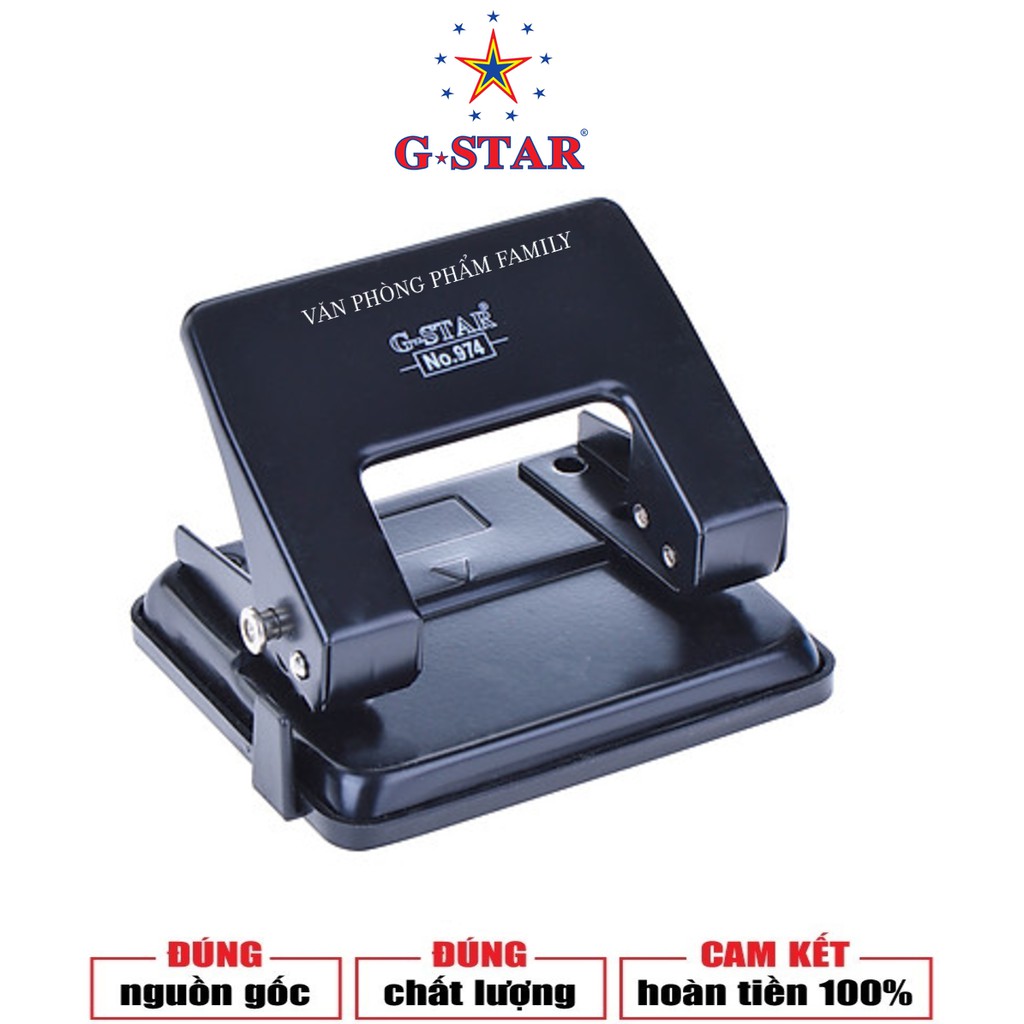 Bấm Lỗ Trung G-Star 974 có lưỡi dao đục được làm bằng thép siêu bền, siêu bén, đục nhanh mà không làm xơ rách giấy