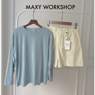 Áo thun nữ dài tay cổ tròn basic Lollipop Tee Blue Maxy Workshop
