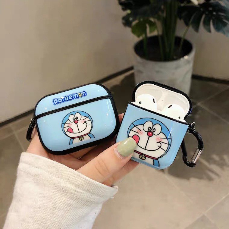 Vỏ Bảo Vệ Hộp Sạc Tai nghe không dây airpods 1/2 Pro Bằng Silicon Họa Tiết Hoạt Hình Doremon Dễ Thương