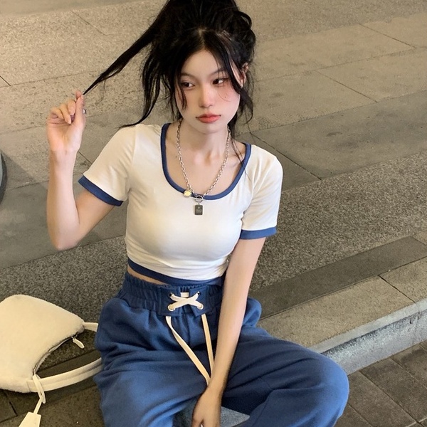 Áo Thun Ngắn Tay Ôm Dáng Gợi Cảm Dành Cho Nữ