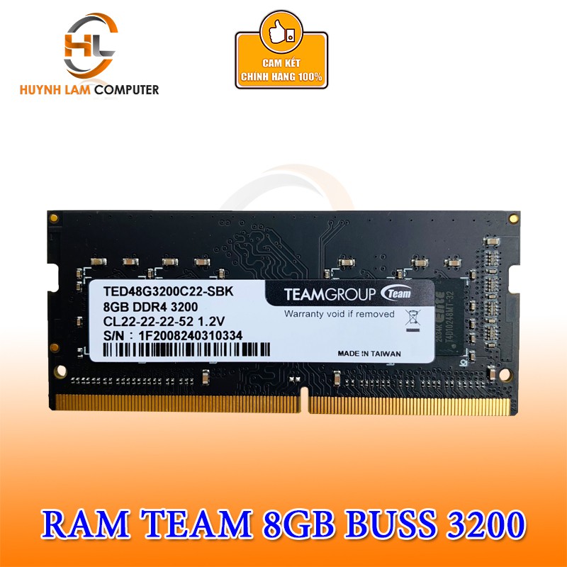 Ram Laptop 8GB DDR4 Buss 3200 Teamgroup Chính hãng Networkhub phân phối