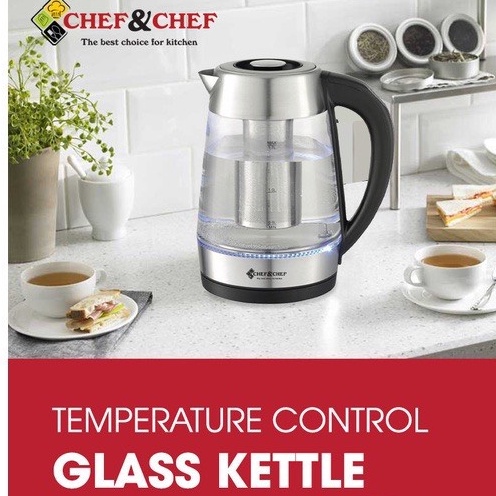 ẤM SIÊU SIÊU TỐC CHEF&amp;CHEF CH1730D THỦY TINH KÈM LÕI LỌC TIỆN DỤNG