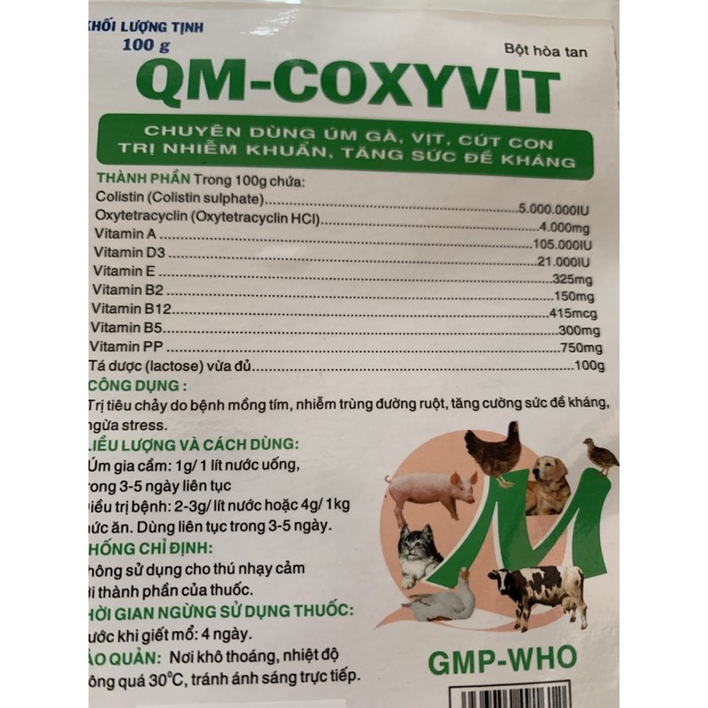 100g QM COXYVIT - chuyên dùng úm gà, vịt, ngan, cút con