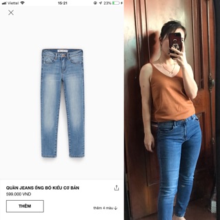 Quần bò jeans co dãn mẹ và bé zara xuất
