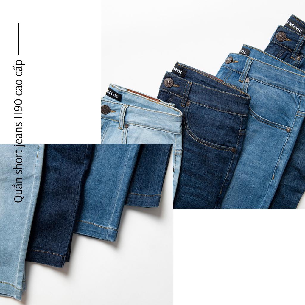 Quần Short Jean Nam H90 Chất Bò Giấy Mỏng Nhẹ Cotton Cực Kì Co Giãn, Không Bai Không Xù, Bền Màu, Trẻ Trung MSTJ004