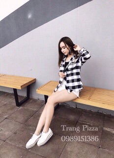 Áo sơ mi caro đỏ đen
