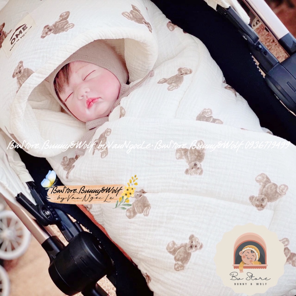 Túi/Chăn Ủ Bông OME Made In VietNam Siêu Nhẹ cho bé từ sơ sinh