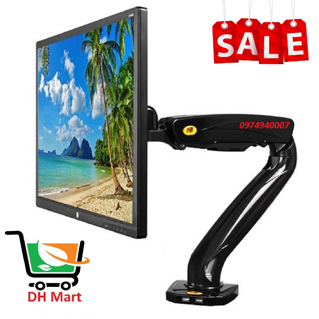 [Mới nhất tải trọng 9Kg] Giá treo màn hình máy tính F80 - Xoay 360 độ - Hàng nhập khẩu