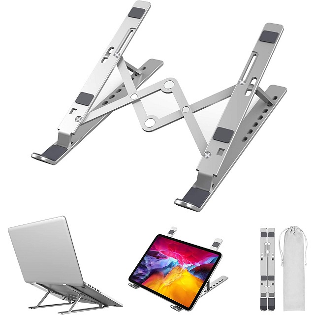 [FREESHIP] Giá Đỡ LAPTOP, Macbook Nhôm 2 Xếp Gấp Gọn Điều Chỉnh Độ Cao Chống Mỏi Cổ, Đế Tản Nhiệt Kê Laptop.