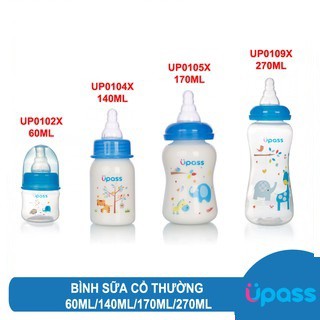 [Mã 267FMCGSALE giảm 8% đơn 500K] Bình sữa cổ thường Upass Thái Lan 60ml/140/170ml/270ml