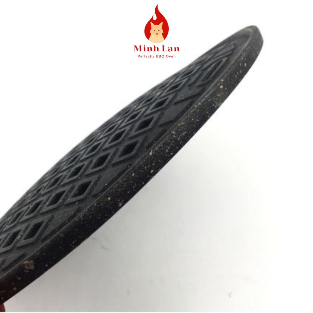 Vỉ nướng gang KẺ CARO Hàn Quốc chống dính cao cấp, đường kình 29.5cm