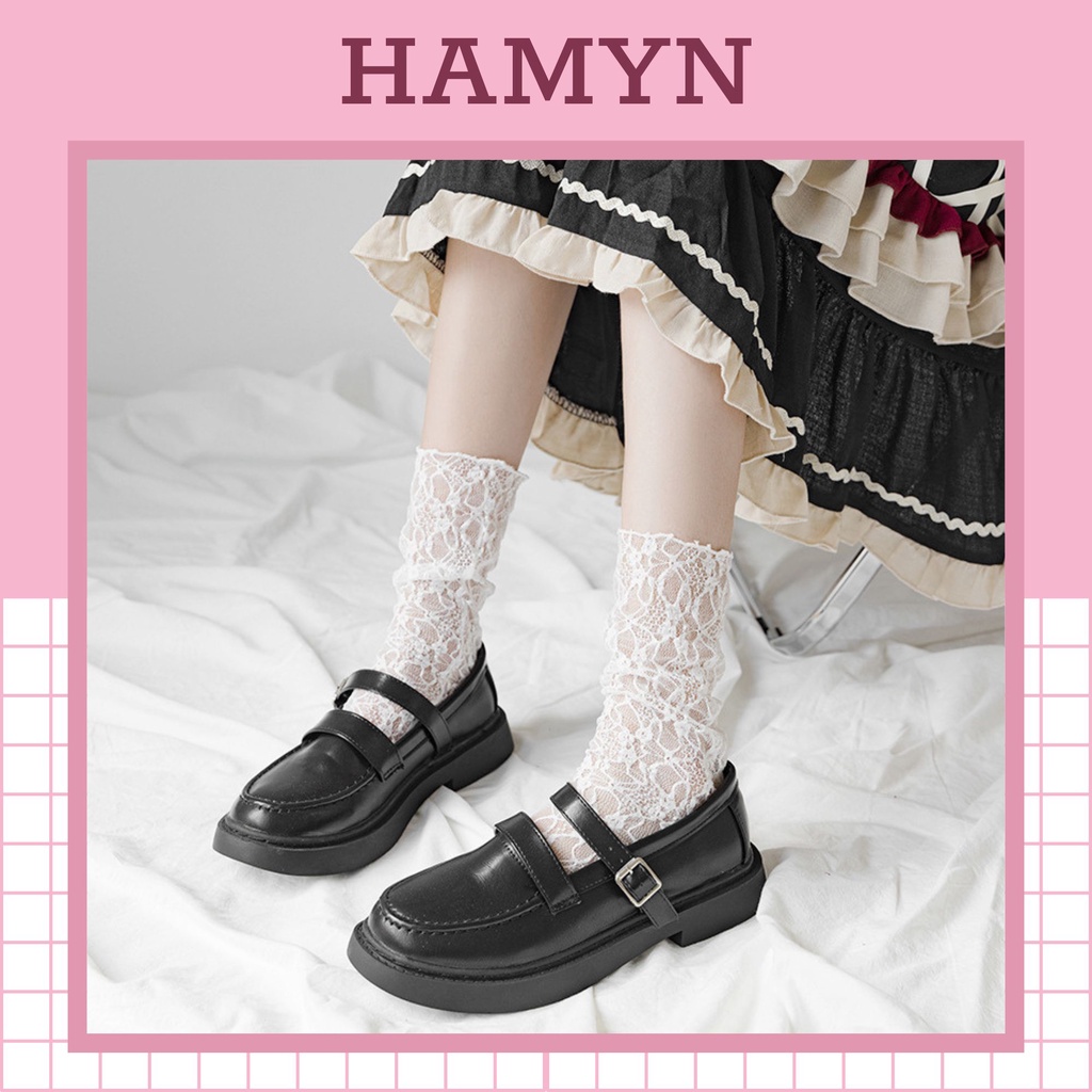 Tất vớ lolita cổ cao Tất điệu ren mỏng vintage dành cho bạn nữ