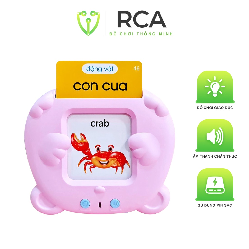 Máy đọc thẻ flashcard RCA song ngữ Việt-Anh, thẻ học tiếng Anh thông minh cho bé