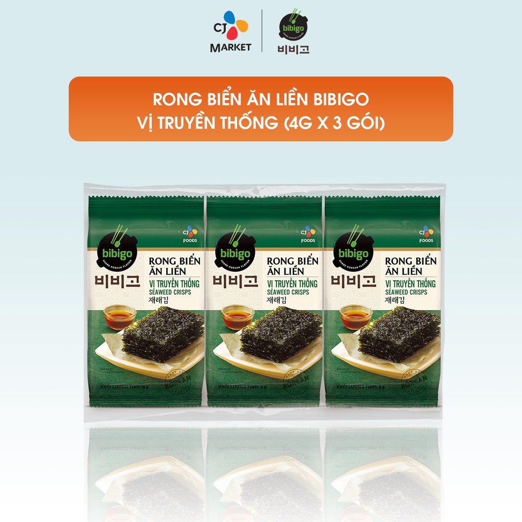 COMBO siêu tiết kiệm Rong biển lá kim ăn liền Bibigo Hàn Quốc